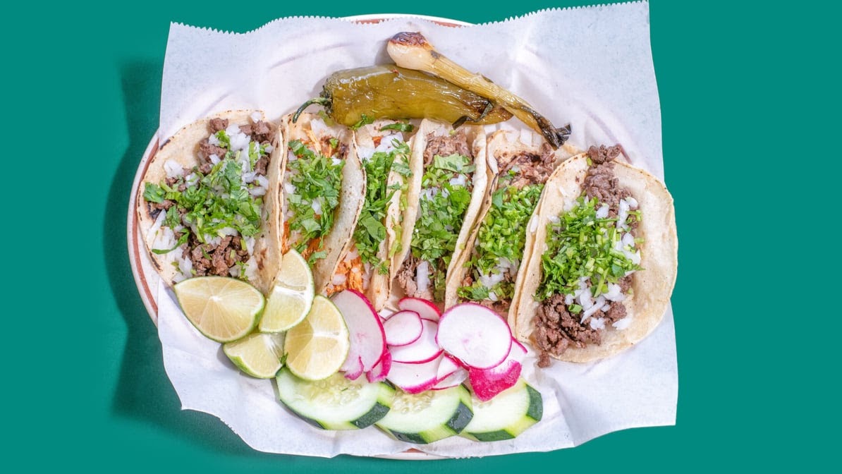 La Poblanita signature dishes Carne Asada TacoHuarache De ChorizoMillanesa de Pollo Torta﻿﻿﻿